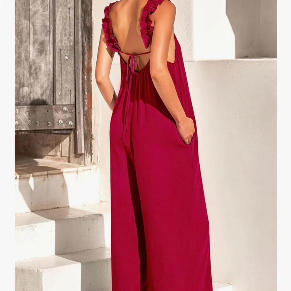 Kirundo Red Jumpsuit - Picture 3 of 6